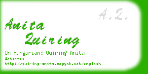 anita quiring business card